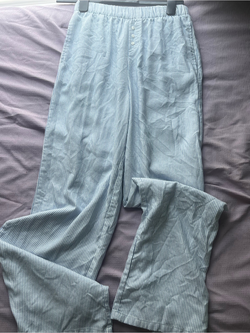 JCPenney Light Blue Pinstripe Lounge Pants